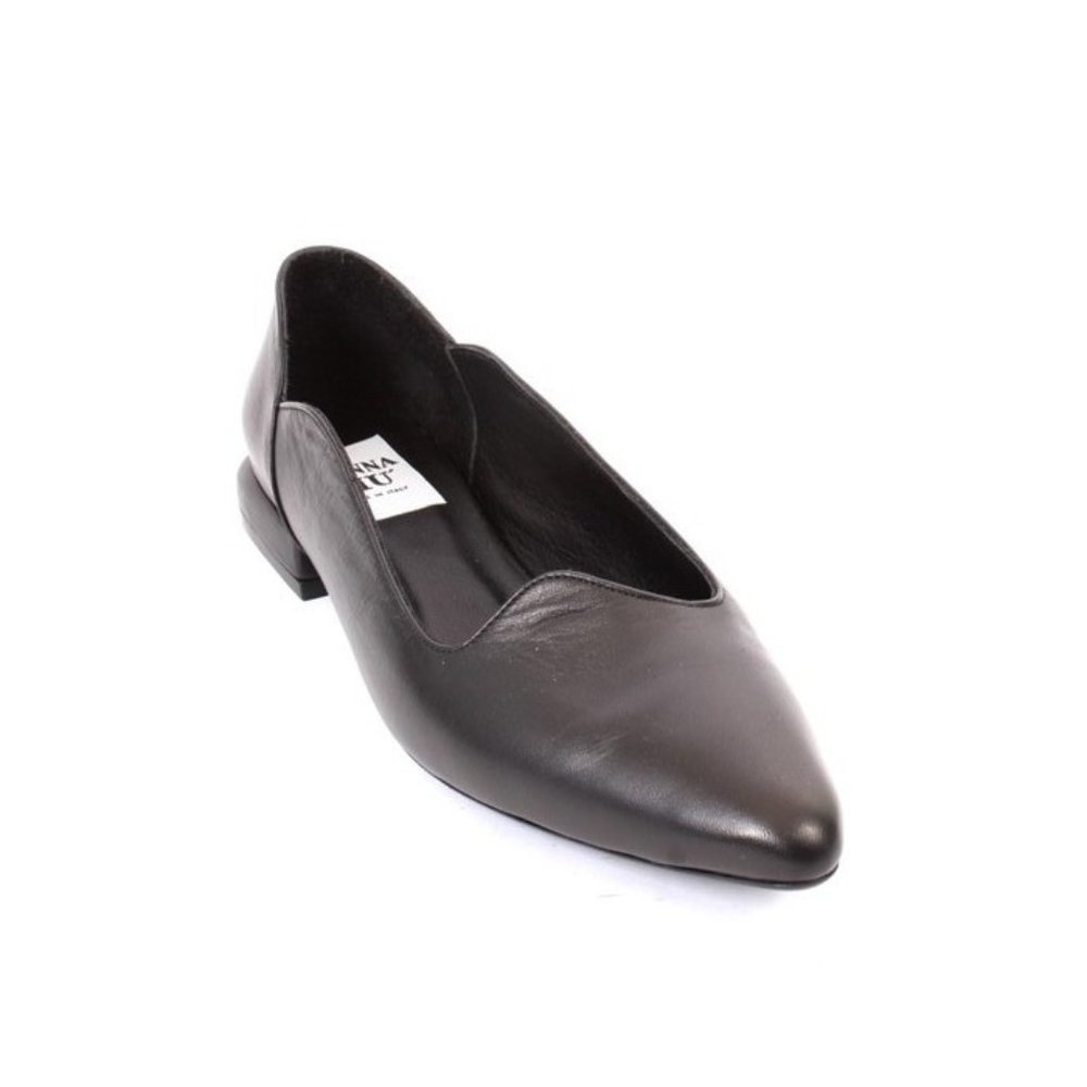 Donna Piu 3019 Black Leather Loafers Shoes
